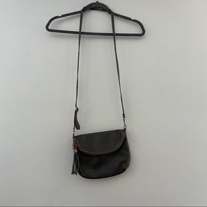 Italian Brown Leather Adjustable Cross Body Bag